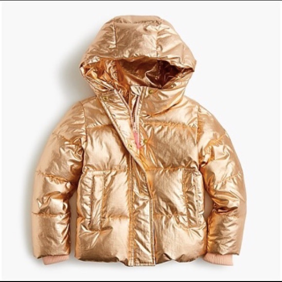 j crew metallic puffer